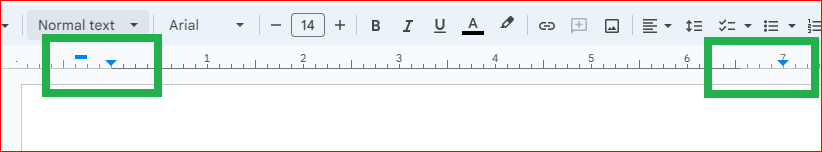 Adjust the rule bar
