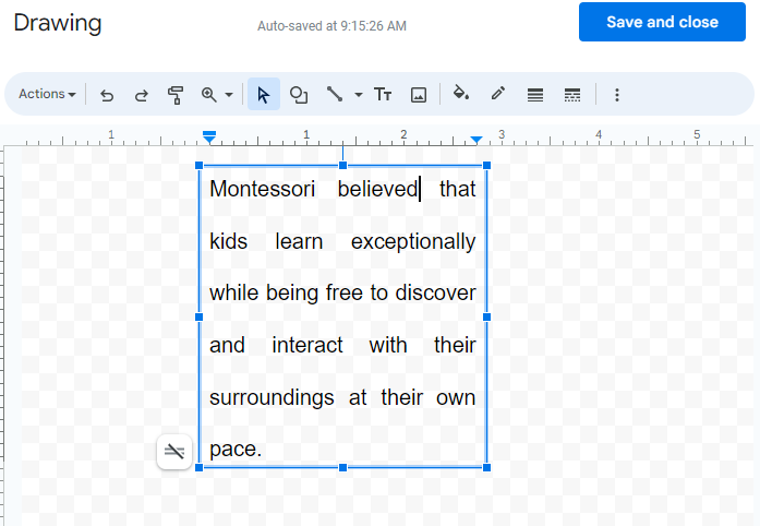 Add your desired text in the box.