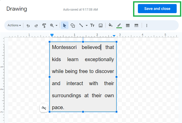 click on the Save and Close option
