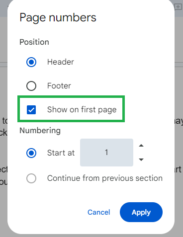 Uncheck the given option