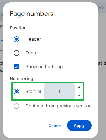 click on the Start and select the number that you want to add like 4, 8, 1, etc.