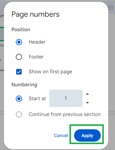 click on the Apply option to save the Changes